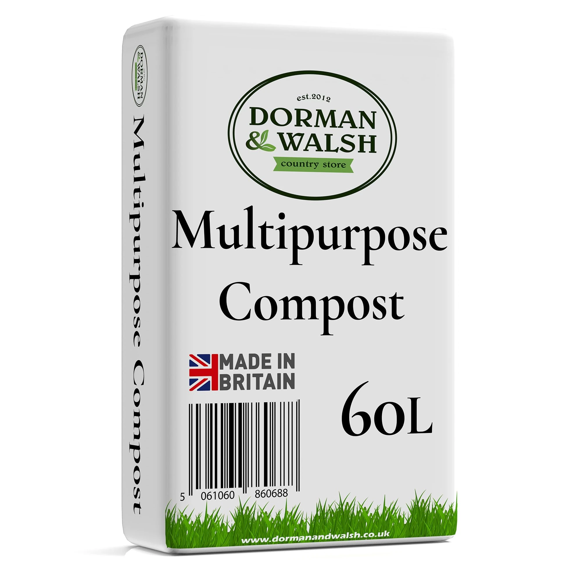 Dorman & Walsh 60L Soil range Multipurpose Compost Bag, Nutrient Rich Compost for Potting & Seeds, Growing Garden, Houseplants, Flower beds and Vegetables