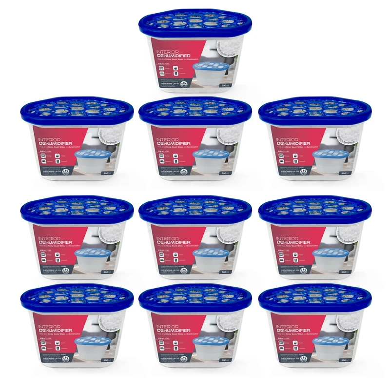 Haltons Moisture Absorber Dehumidifier - 10 Pack 500ml for Home