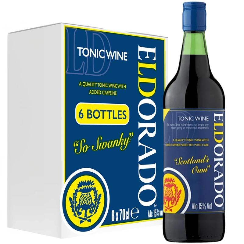 Eldorado Tonic Wine - 6 x 70cl Bottles - 15% ABV - Scottish Tonic Wine - Perfect Fortified Wine for Cocktails & Parties - Unique Gift Idea for Any Drinks Lover in your life