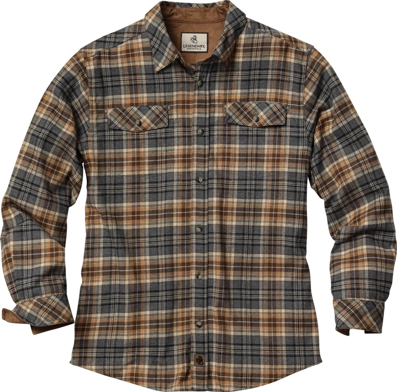Legendary Whitetails Mens Flannel Shirt Long Sleeve Button Down Relaxed Fit, Huntmaster Plaid, 3XL Big