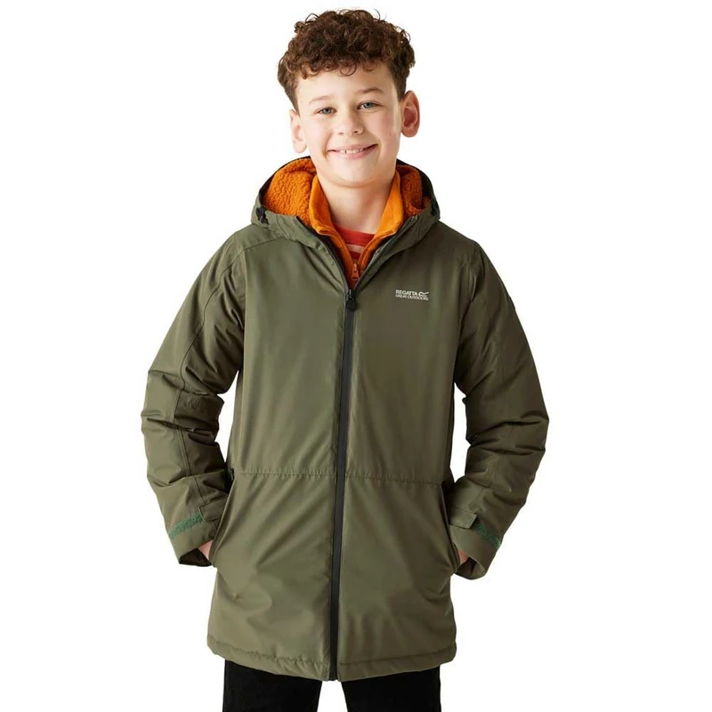 Regatta Kids Farbank II Waterproof Jacket Reflective Trims Breathable Winter Coat