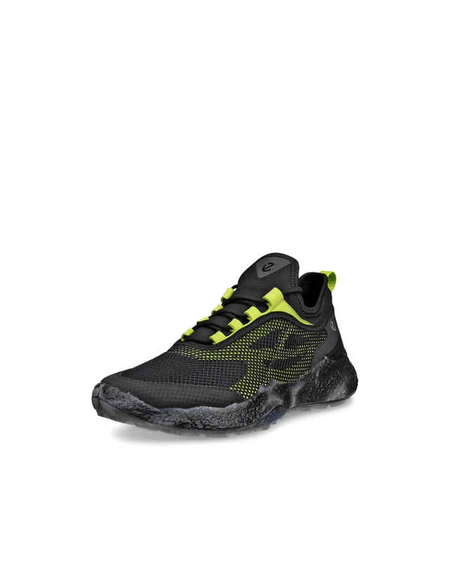 ECCO Mens Biom Hybrid 5 Textile, Black/Lime Punch, 6-6.5