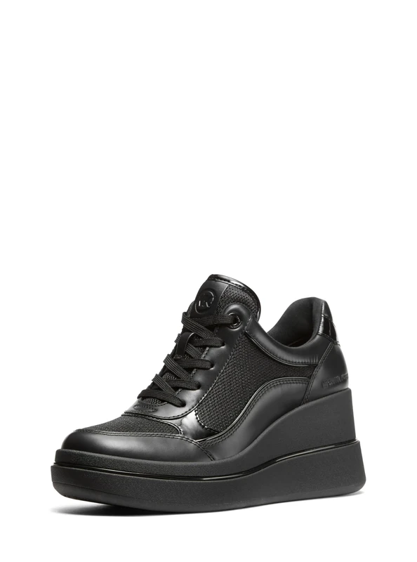 Michael Kors Hayes Wedge Trainer Sneaker Black - Image 1