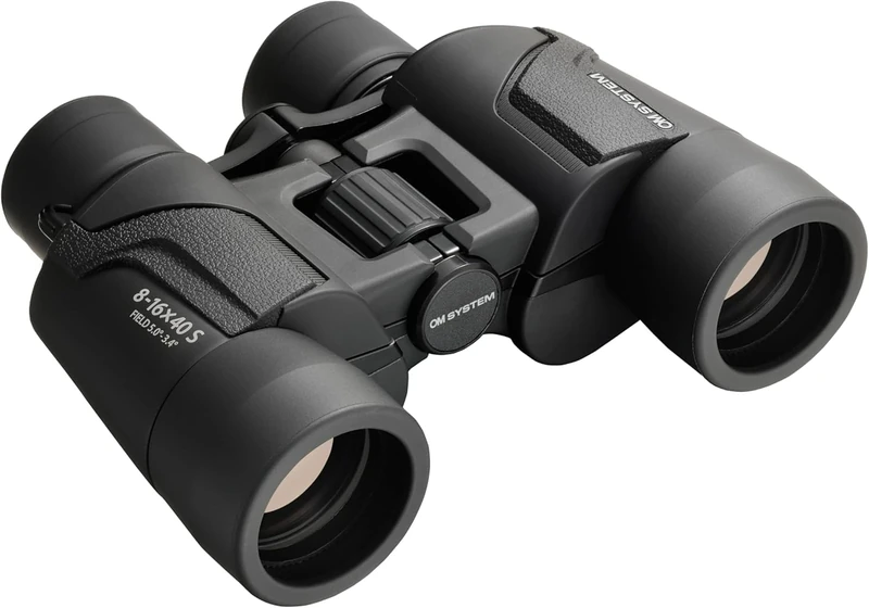 OM SYSTEM binoculars 8-16x40 S with carrying strap,bag and 15-year manufacturer's guarantee.Clear images,natural colours,wide field of view,lightweight,ideal for nature observation,sports and concerts
