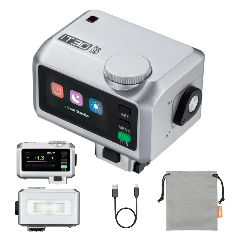 GODOX iT30Pro S TTL Camera Flash Speedlite for Sony Cameras, iT30ProS iFlash Pocket Flash GN15 2.4 GHz HSS 1/8000s, 1.5s Recycle Time, 7.4V 900mAh Li-ion Battery, Built-in Diffuser (Silvery)