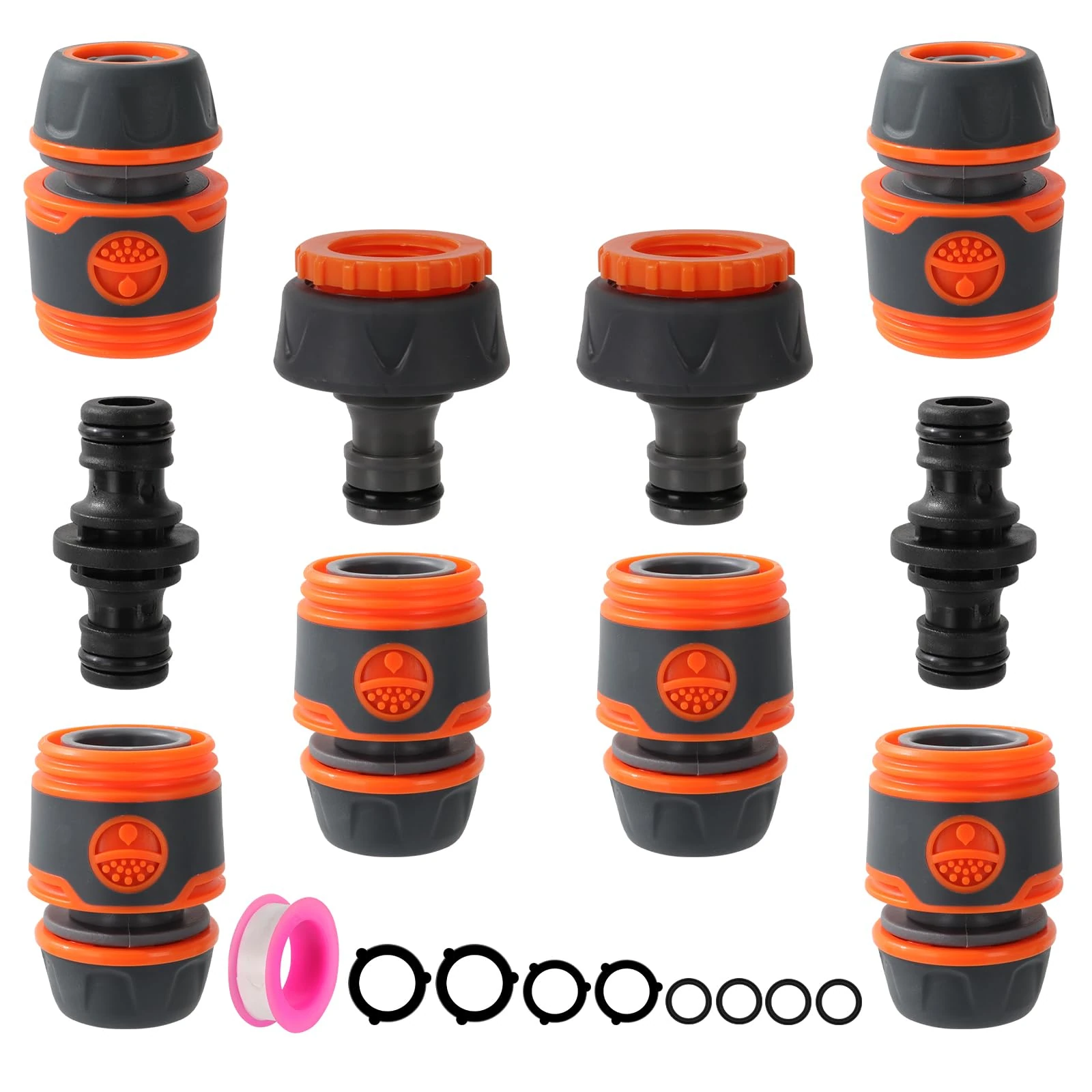 CAKKVDE 10pack Garden Hose Connector for Hose Pipe, Outside Tap to Hose Connector Fittings Set - Quick Connector, Tap Adapter for Tap