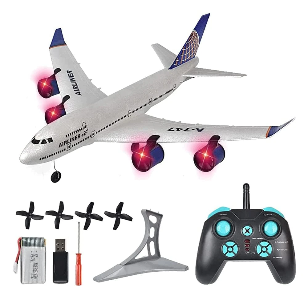 KXKLGWHN RC Aircraft 747 Model Airplane 2.4GHZ EPP Remote Control Airliner Four Motor RC Airplane Drone Toy For Boys And Girls Gifts