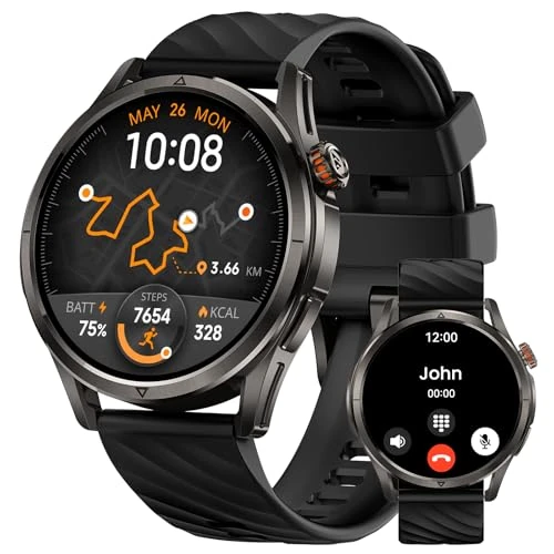 KOSPET TANK T3 Ultra 2 GPS Smart Watch for Men, Rugged Stainless Steel Body Military Smartwatch with Compass, Altitude & Air Pressure, 1.43" AMOLED, 5ATM/IP69K, 170+ Sports Modes (Gray)