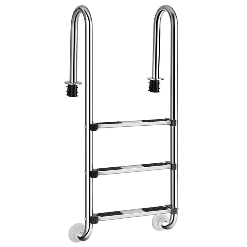 FANTASK Stainless Steel Swimming Pool Ladder, Polished Installation Ladder, Non-Slip Ladder, 132 x 50 x 26 cm - Image 1