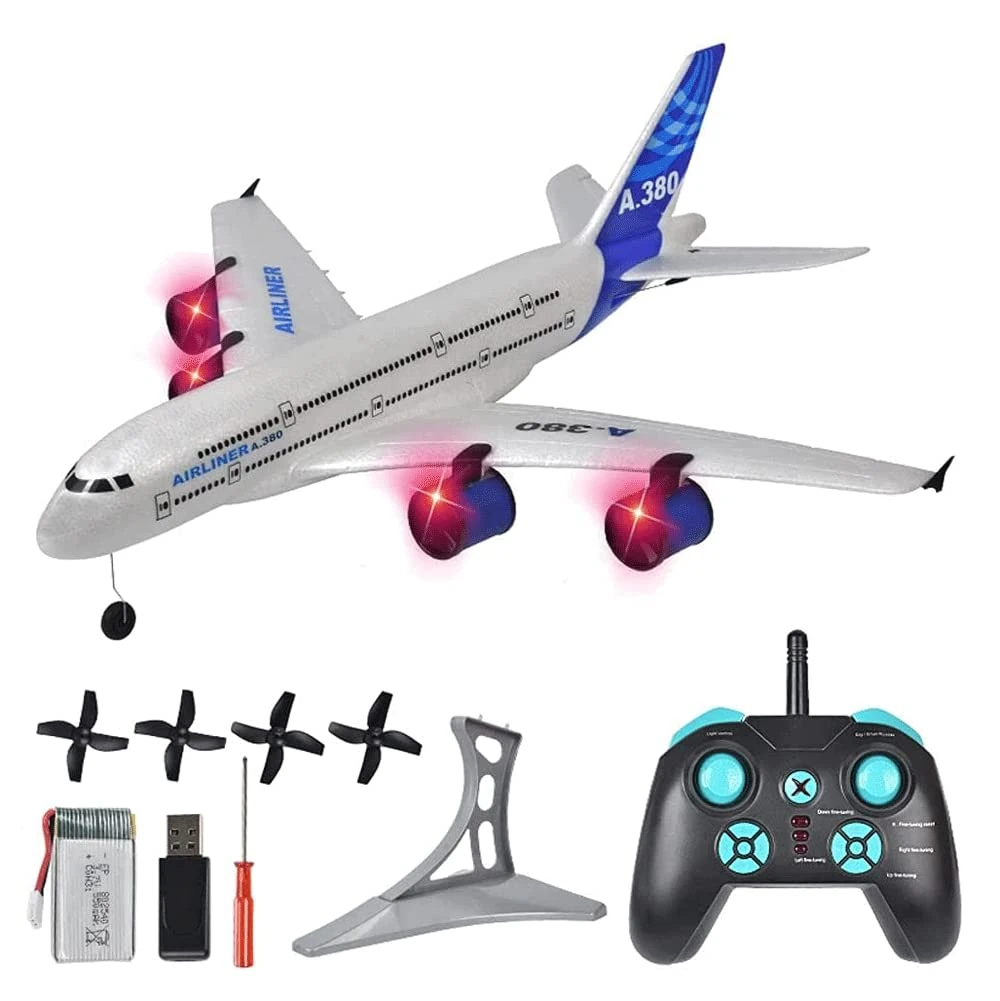 KXKLGWHN RC Plane 2.4GHZ EPP Remote Control Airplane A380 Model RC Airliner Drone Toy Four Motor RC Airplane Drop Resistant RC Aircraft Boys And Girls Fly Toy Gifts