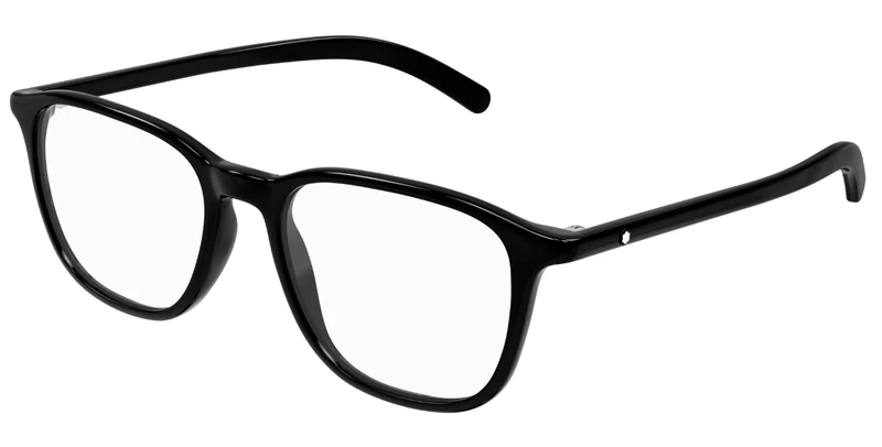 MONTBLANC Eyeglasses Black-black-transparent/Lens Height: 41,90 Lens Diagonal: 57,40 Shape Description: Rectangular/Squared - Image 1
