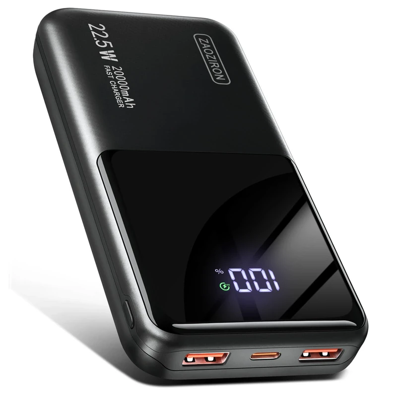 Portable Charger 20000mAh 22.5W Power Bank PD20W Fast Charging PD3.0 QC4.0 USB C Outputs & Inputs PowerBank With LCD Display For Smartphones, Smartwatches, Outdoor Equipment, etc.