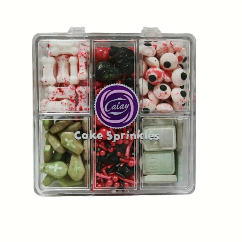 Edible Candy Cake Decoration 90G Tombstone Skeleton Cross Dog Bone Eyeball Decoration Candy Valentine's Day Birthday Halloween Thanksgiving Christmas party Cake Cpcake Cookies for Dessert Sprinkles