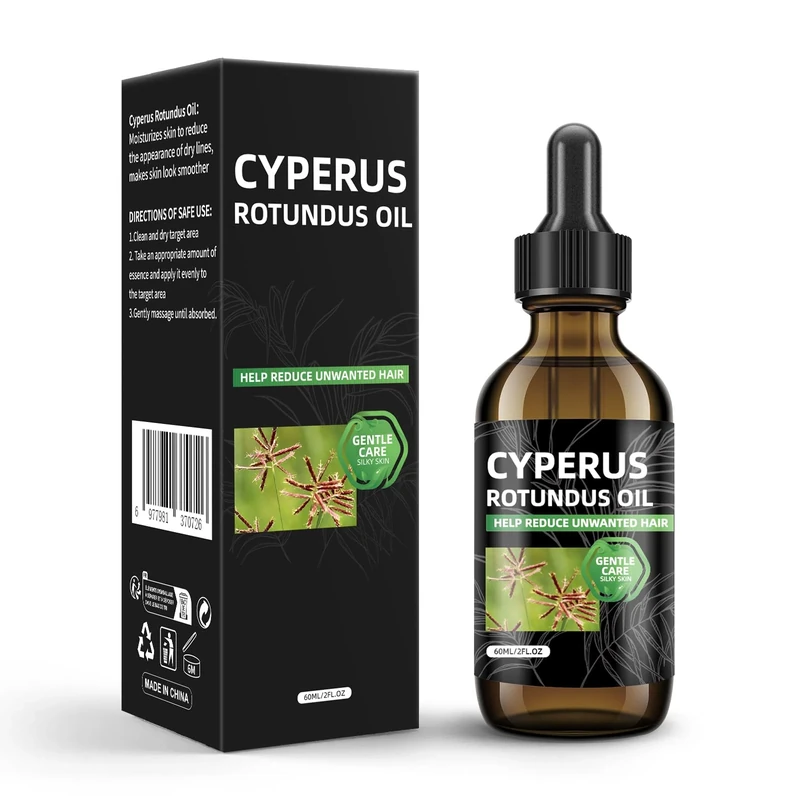 Cyperus Rotundus Oil for Hair Removal,Natural Cyperus Rotundus Oil to Reduce Unwanted Hair Growth,Soothing & Moisturizing,Shrinks Pores,Smooth Skin Care,Suitable for All Skin Types,2 fl Oz (Black, 1)