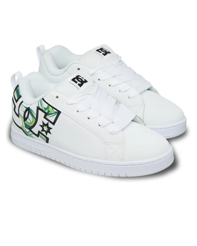 DC Shoes Men's Court Graffik Trainers, Liquid Fuego White, 45 EU