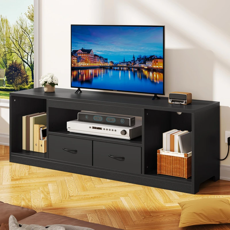 YITAHOME 148 cm TV Stand Cabinet for TVs up to 65 inch with 2 Doors– 3 Adjustable Shelves Entertainment Centre for Living Room and Bedroom