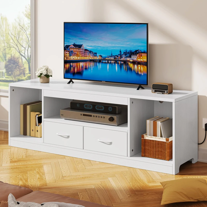 YITAHOME 148 cm TV Stand Cabinet for TVs up to 65 inch with 2 Doors– 3 Levels Adjustable Shelves Entertainment Centre for Living Room and Bedroom