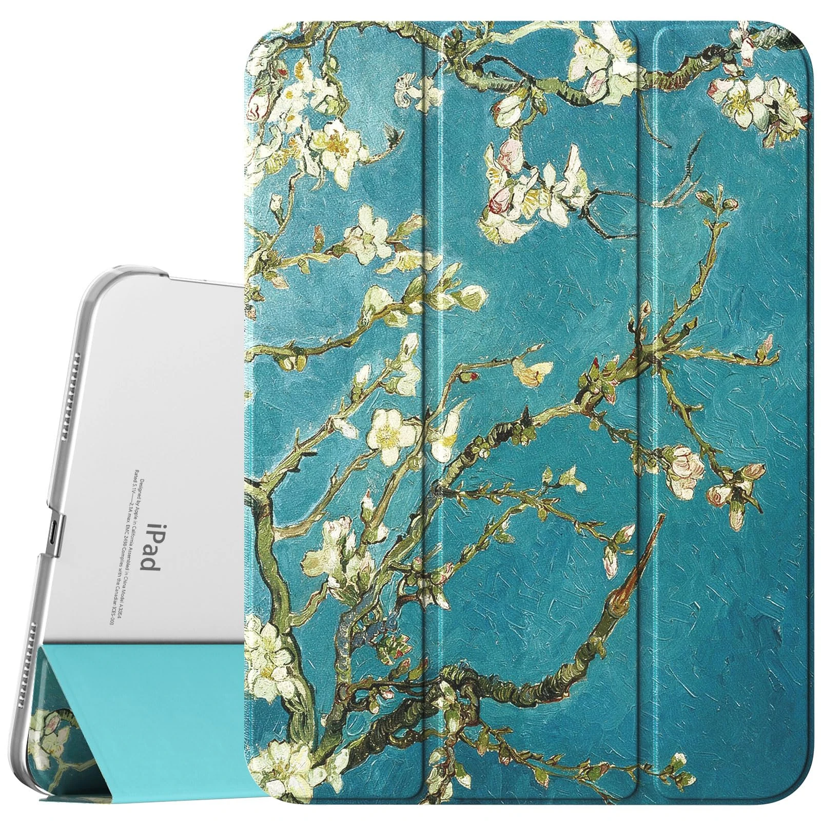 TiMOVO Case for iPad (A16) 11th Generation 11 Inch 2025/iPad 10th Generation 10.9 Inch 2022, Slim Stand Cover with Hard Translucent Back, Support Touch ID, Auto Wake/Sleep, Apricot Blossom