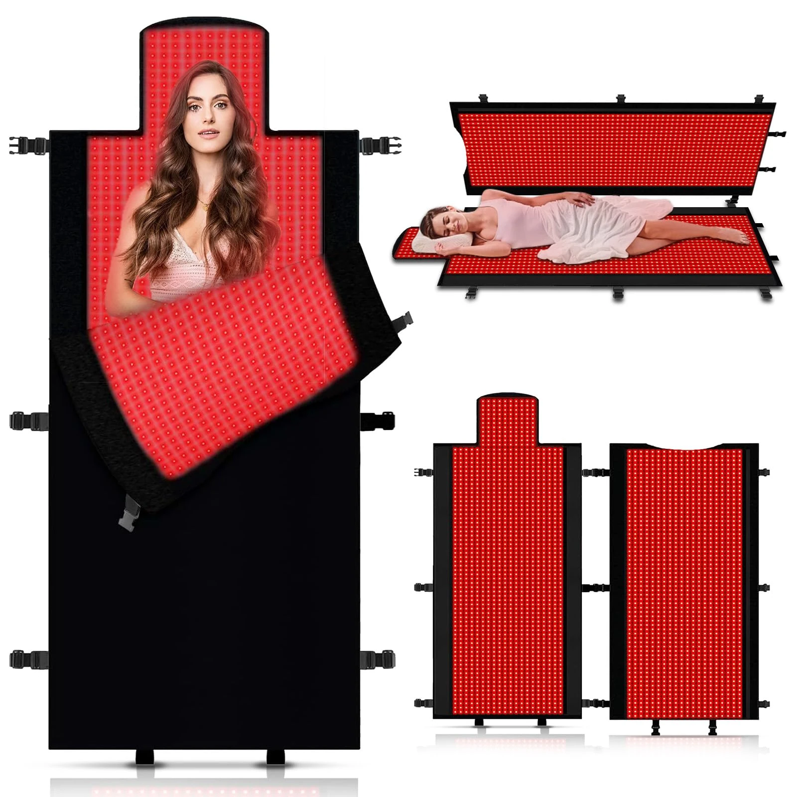 2025 New Infrared Blanket, 2570pcs Dual Wavelength LED Beads Red Light Therapy Mat, 660nm&850nm Red Light Therapy Mat Full Body Used to Relieve Pain