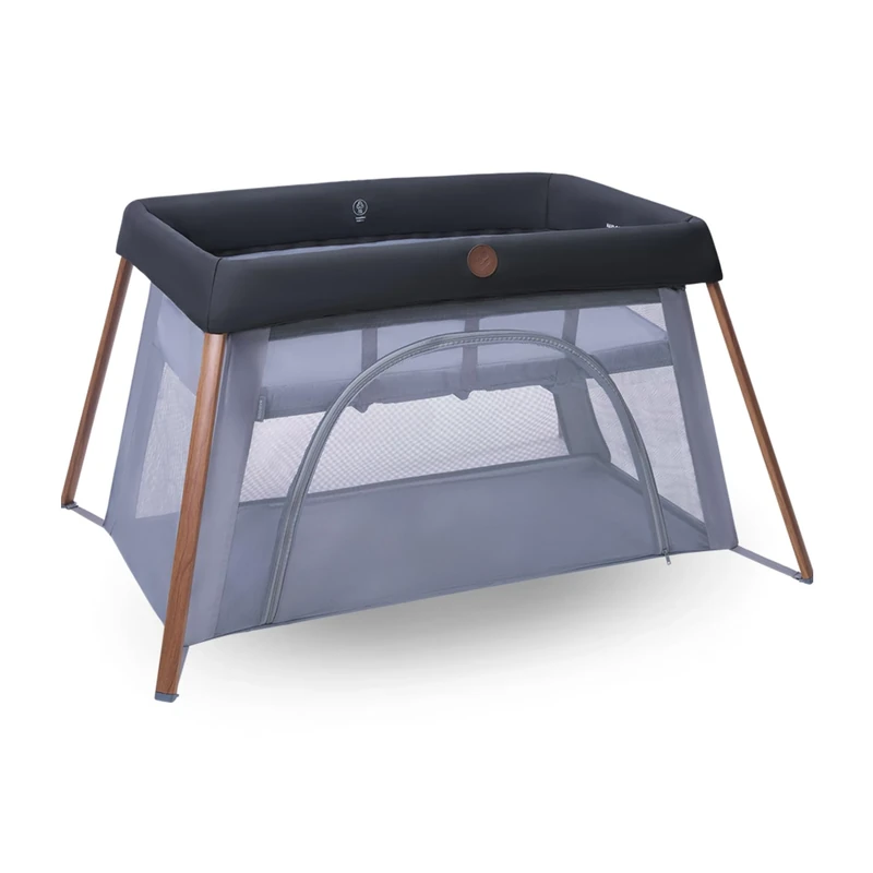 Maxi-Cosi Iris2, 2-in-1 Baby Travel Cot, 0-3 Years, 0-15 kg, Compact Travel Cot, 2 Sleep Levels, Side Entry Window, Foldable & Lightweight, Extendable Mattress, Eco Care, Essential Graphite