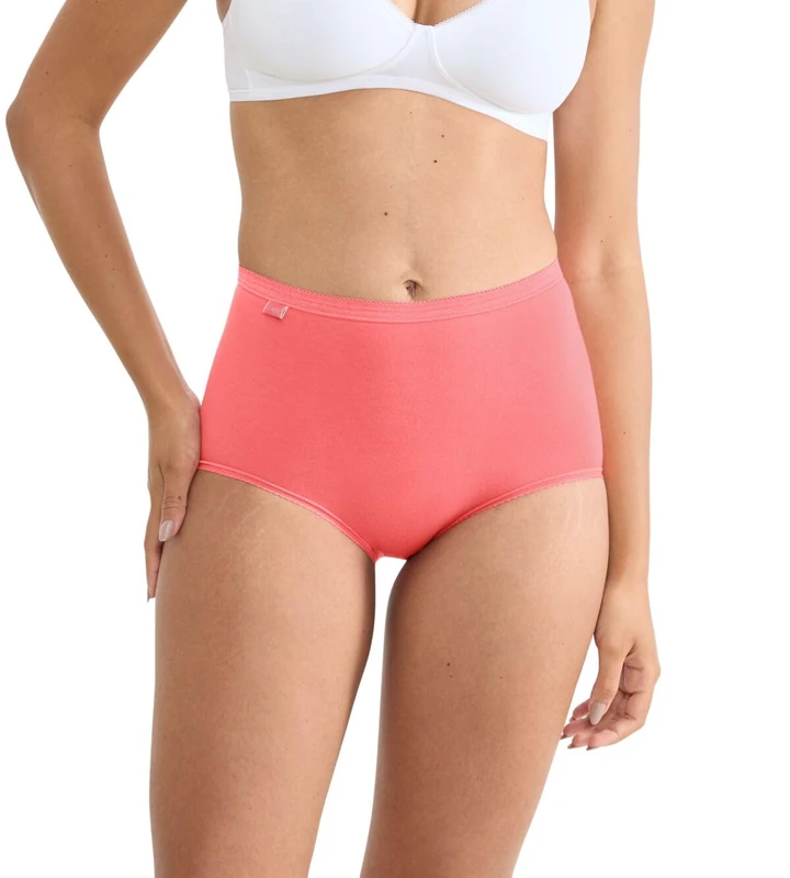 Sloggi Women's Basic+ Maxi C4P Briefs, Red-Dark Combination, 48 (Pack of 4)