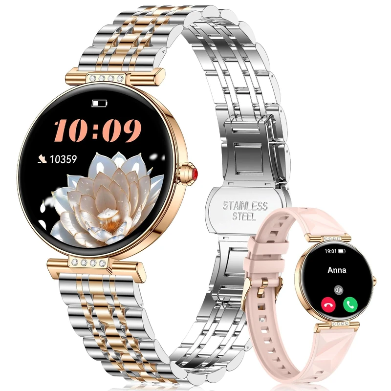 CIVO Smart Watch for Women Fitness: Tracker Step Counter Ladies Smartwatch - Bluetooth Calls Compatible with iOS & Android, Rose Gold