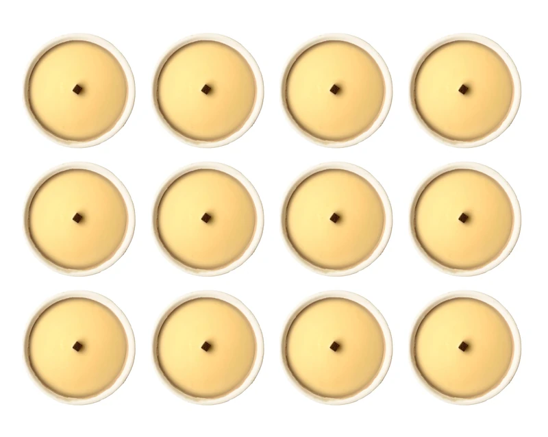 Pack of 12 White Terracotta Torches Diameter 17 cm - Burning Time 7.5 Hours - Elegant Ivory Wax | Cereria di Giorgio - Ideal for Outdoor Events, Gardens and Patios