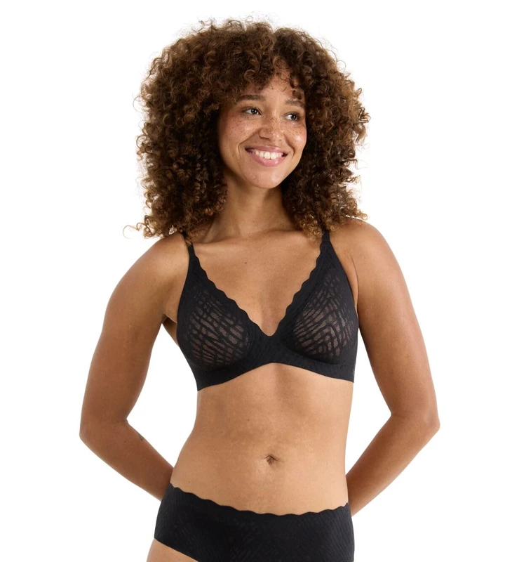 Sloggi Women's Zero Feel Bliss The Up P Bra Padded, Black, M