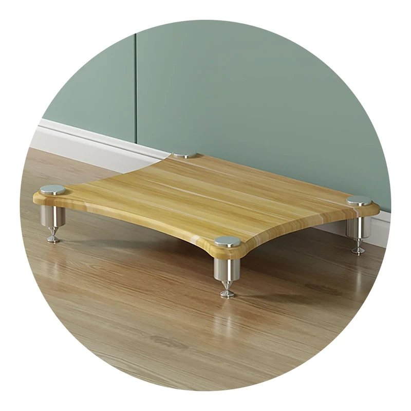 LIUJHGH HiFi Audio Rack Cabinet with Shock-Absorbing Feet, Solid Wood Shelf for Streaming Devices, Amplifiers, Speakers, and Media Storage(Wood,1-Tier)