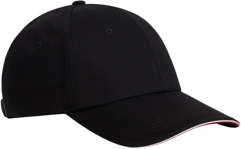 Tommy Hilfiger Men's Th Corporate Cotton 6 Panel Cap AM0AM13337BDS001, Black, OS