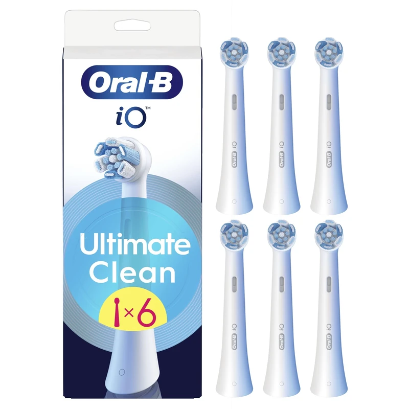 Oral-B iO Series Ultimate Clean, Original Replacement Round Brush Heads, with Crisscross Bristles for Advanced Deep Cleaning and Plaque Removal, Designed for Oral-B iO Electric Toothbrushes, 6