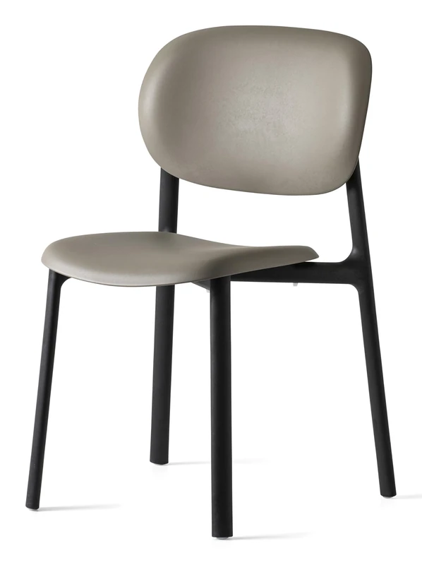 Connubia, ZERO chair, 100% recycled polypropylene, frame MATT BLACK, seat/back MATT TAUPE