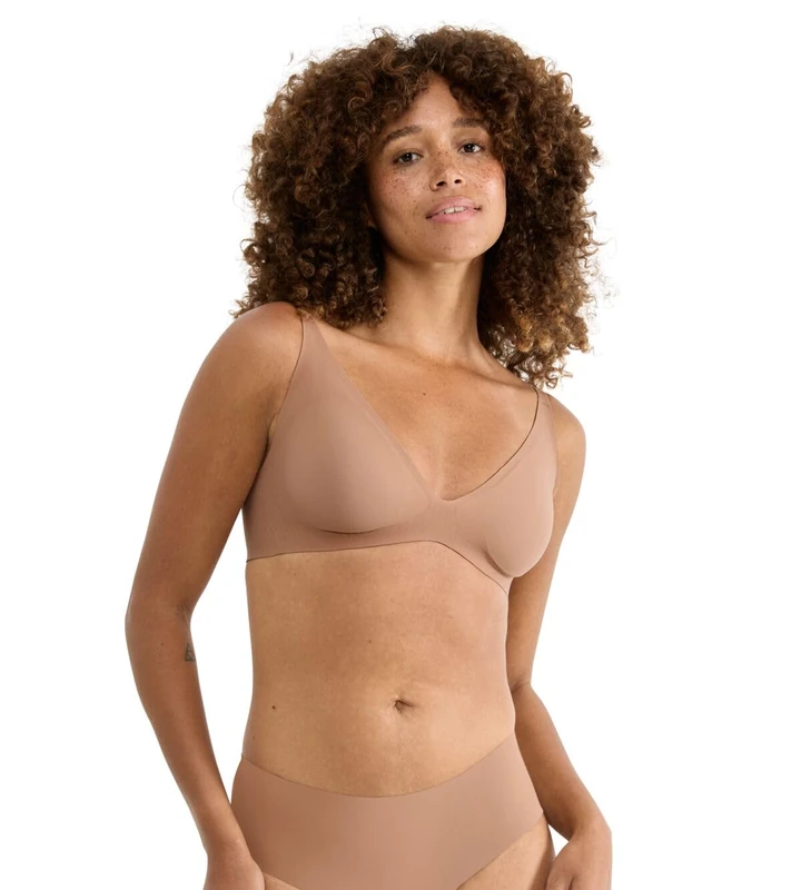 Sloggi Women's Zero Feel 2.0 The Up P Bra Padded, Nostalgic Brown, S