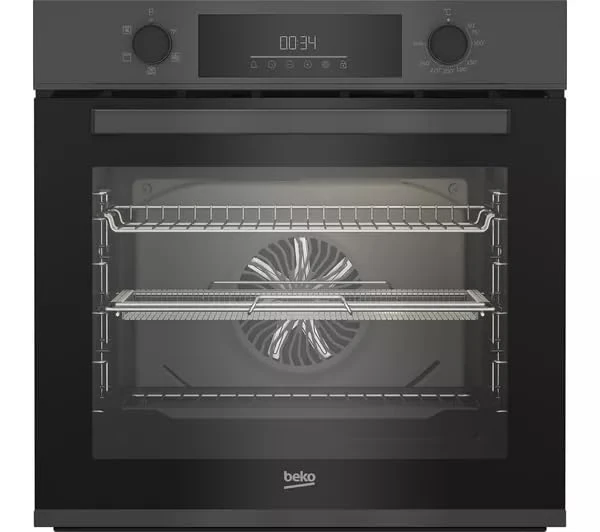 Beko Pro AeroPerfect AirFry BBIFA12300AC Built-In Electric Oven, Multifunction, 72L, Anthracite, Fan Cooking, Grill Function, AirFry Technology, Easy Clean, A Rated