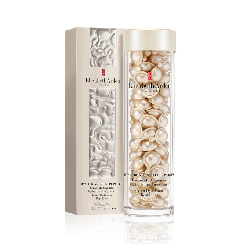 Elizabeth Arden - Hyaluronic Acid + Peptides Ceramide Capsules, Hydrating & Plumping Peptide Serum with Size-Shifting HA, Silky Lightweight Formula for Smoother, Plumper Skin, For All Skin Types