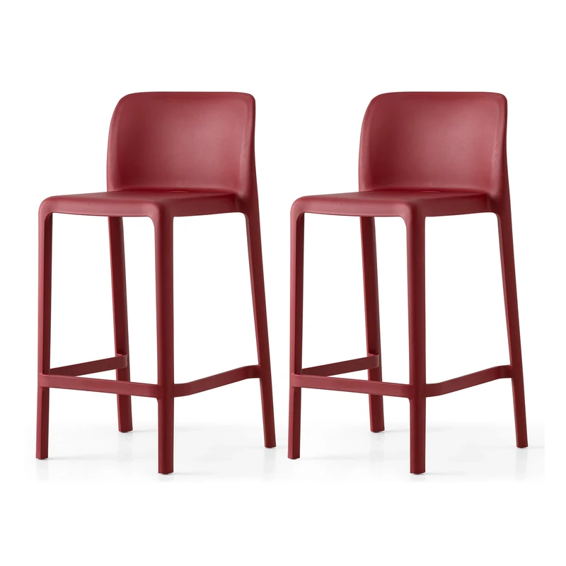 Connubia, 2 BAYO stools100% recycled polypropylene MATT OXIDE RED
