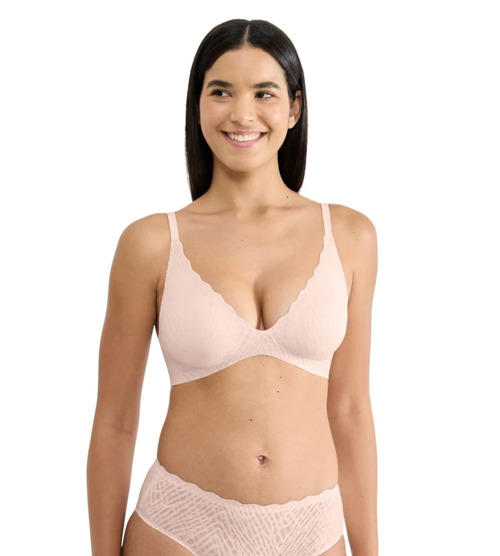Sloggi Women's Zero Feel Bliss The Up P Bra Padded, Puff Pink, L