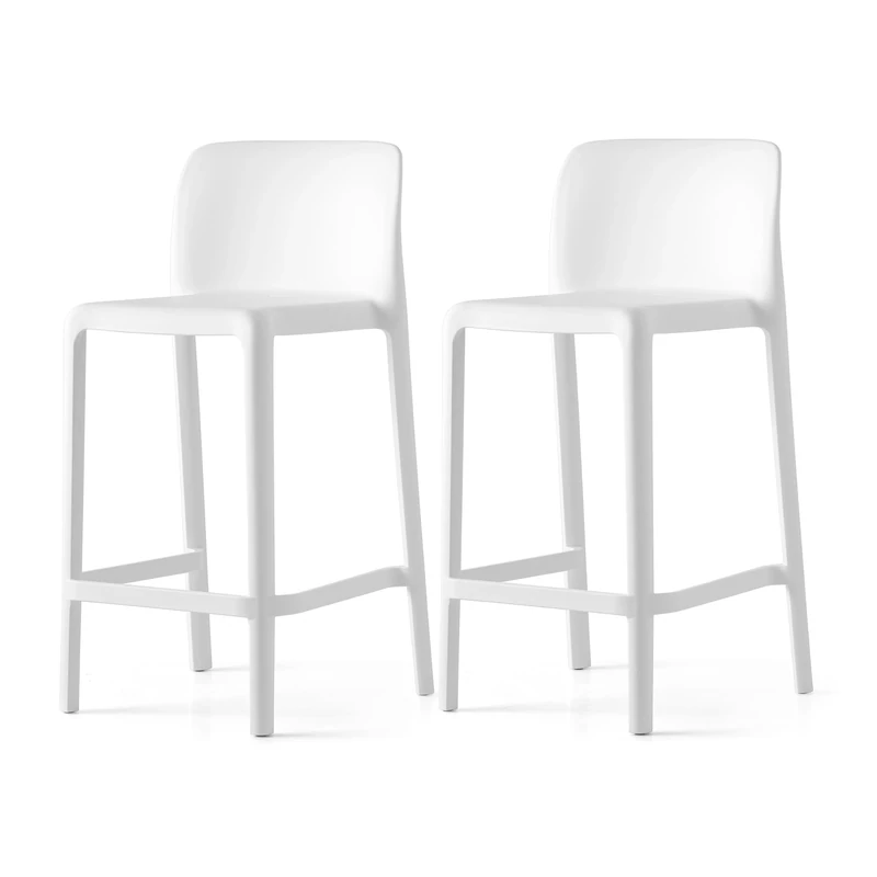 Connubia, 2 BAYO stools100% recycled polypropylene MATT OPTIC WHITE
