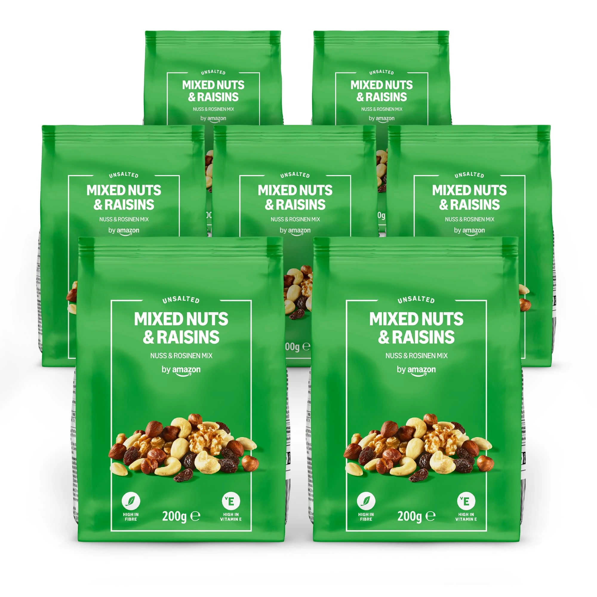 By Amazon Natural Mixed Nuts and Raisins - 7x200g