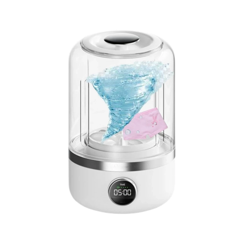 Small Underwear Washing Machine, Portable, Cordless & Quiet, Ideal for Travel, Apartments, Camping & Dorms (USB Rechargeable)