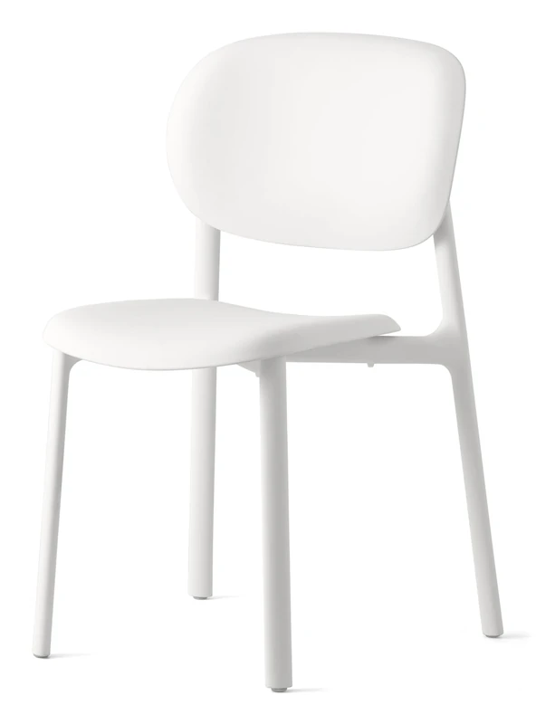 Connubia, ZERO chair, 100% recycled polypropylene, frame MATT OPTIC WHITE, seat/back MATT OPTIC WHITE