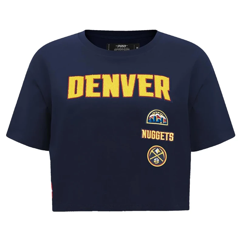 Pro Standard Womens NBA Denver Nuggets Retro Classics Short Sleeve Boxy Tee Midnight Navy 2XL - Image 1