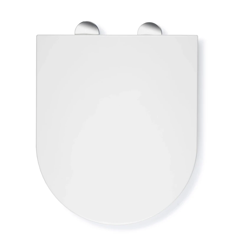 Croydex Kisdon Slimline D Shaped Soft Close Toilet Seat - with Quick Release Button for Easy Cleaning, Durable Scratch-Resistant Thermoset Plastic, Adjustable Flexi-Fix Hinges, Simple DIY Installation