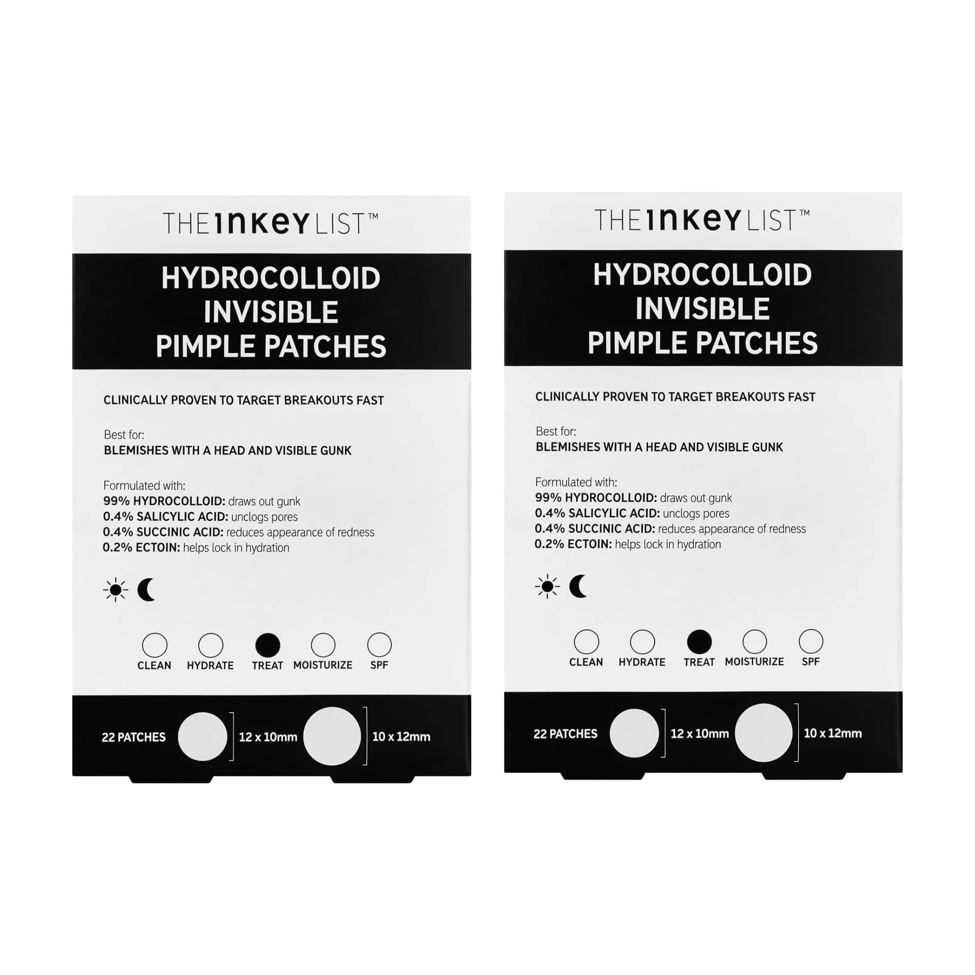 The INKEY list Hydrocolloid Invisible Pimple Patches (Pack of 2), Spot Patches Contains Salicylic Acid, Day/Night Anti Acne Patches, Vegan & Cruelty Free, Suitable For All Skin Types
