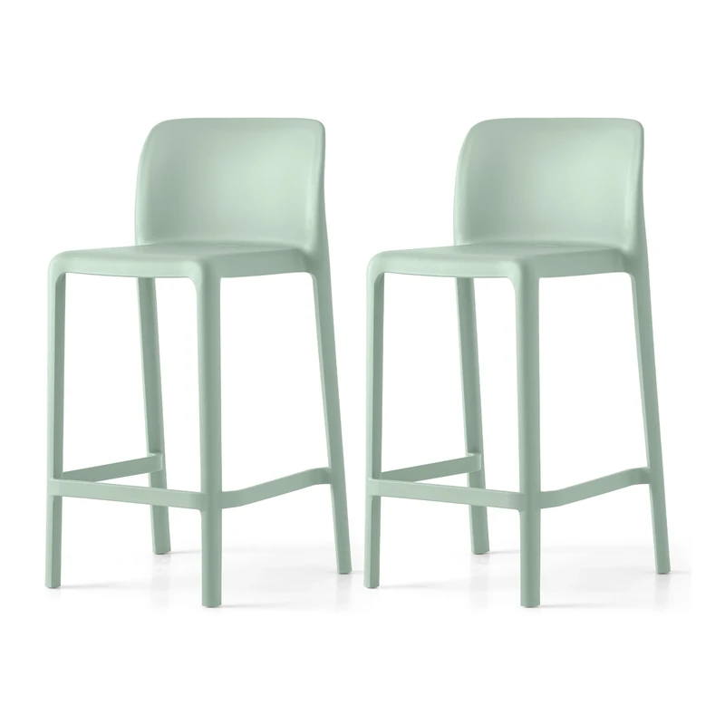 Connubia, 2 BAYO stools100% recycled polypropylene MATT THYME GREEN