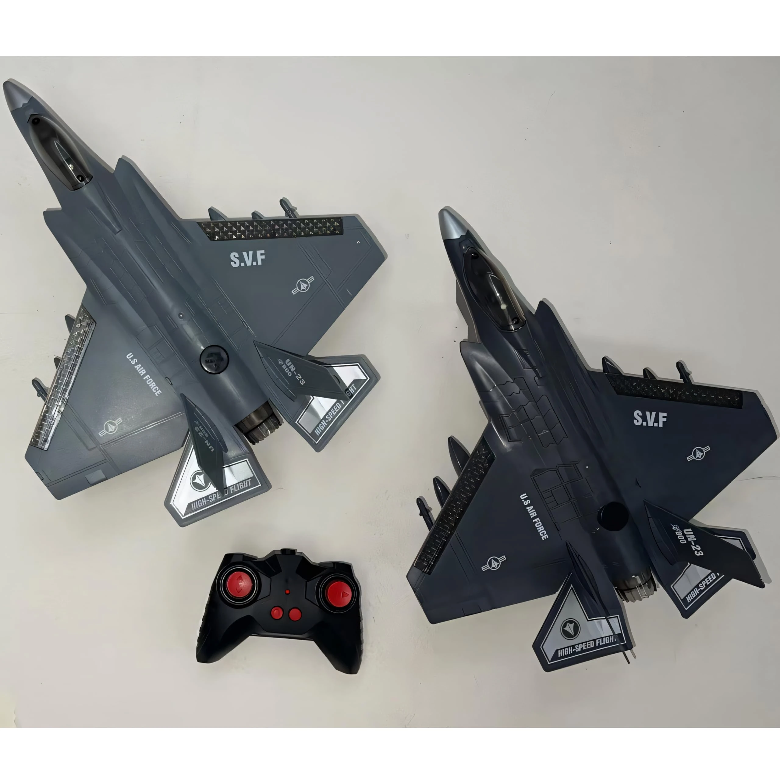 SGM 1:16 RC Military Jet Plane Toy with Light & Music, 2.5GHz 4-Channel Remote Control, Forward, Backward & Side Turns on Ground, 3.7V 500mAh Rechargeable Battery + USB Included