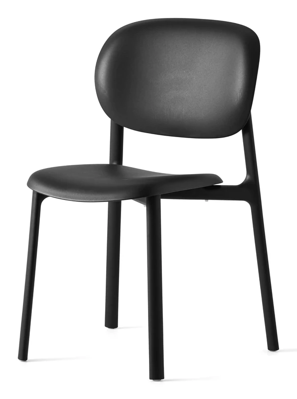 Connubia, ZERO chair, 100% recycled polypropylene, frame MATT BLACK, seat/back MATT BLACK