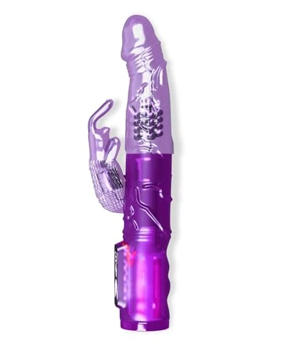 Immerse Creations Rampant Rabbit Vibrator with 10 Modes - Thrusting Rabbit Dildo with Textured Shaft for Intense Stimulation - Waterproof & Easy to Use with Quiet Operation - Powerful Dual Vibrator