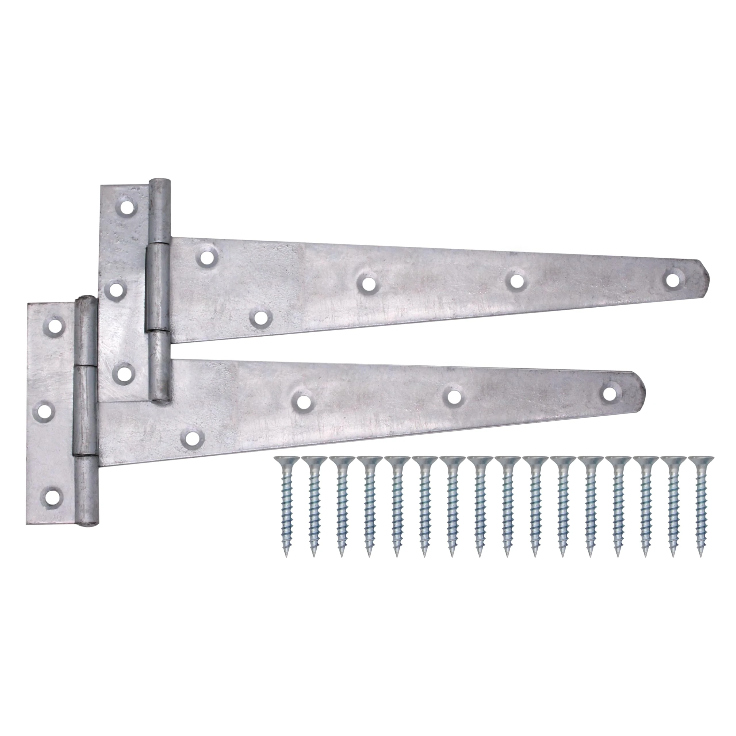 EAI Galvanised Gate Tee Hinges - 250mm / 10 Inch Extra Heavy Duty T Hinges for Wooden Gates, Doors & Sheds - 2 Pack