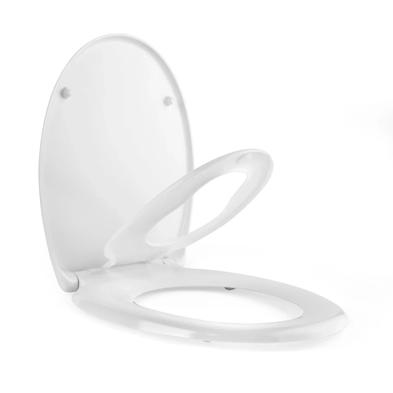 Beldray Anti-Bac Family Toilet Seat - Removable Plastic Children's Toilet Seat, Soft Close Large Lid, Easy Cleaning, Potty Training, Child Friendly, 44.5 x 37cm, Antibacterial Treated, White